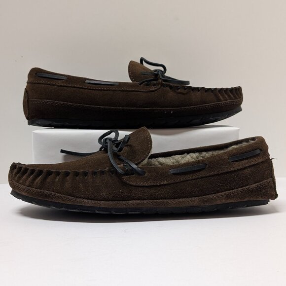 Minnetonka Casey Moccasin Slippers in Chocolate main image 6